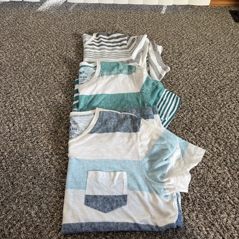 American Rag Blue and Green Short Sleeve Tees